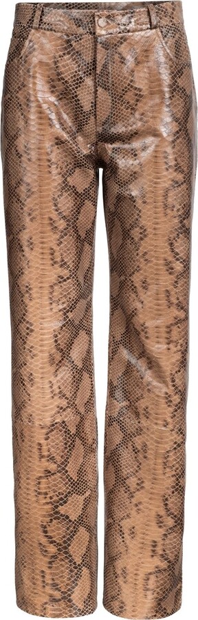 Heira Leatherwear Neutrals Medusa Low-Rise Pants