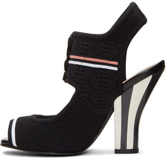 Fendi Black Stretch Sock Sandals