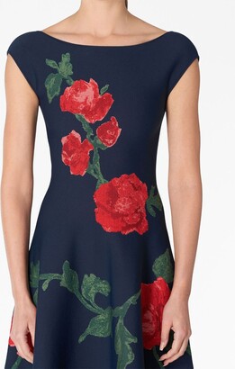Carolina Herrera Floral-Print Silk Midi Dress