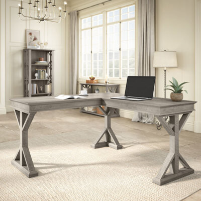 Inbox Zero Ozro Homestead 60W Farmhouse L Shaped Desk