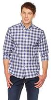 Thumbnail for your product : Clifton Heritage Men's Dress Shirt Classic Fit Long-Sleeve Button-Down Casual Gingham Cotton Shirt Blue White