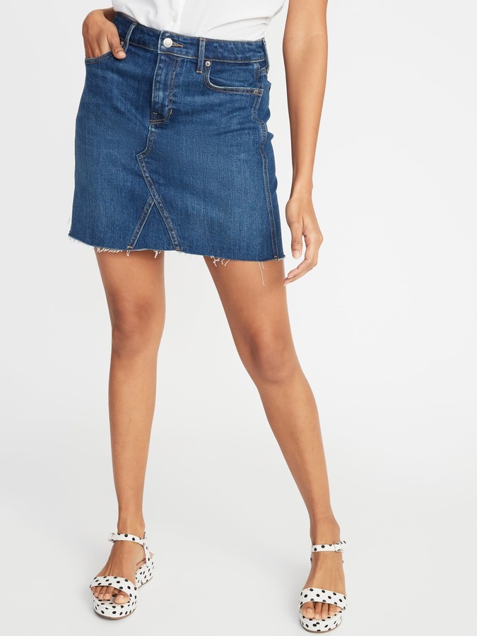 dark denim a line skirt