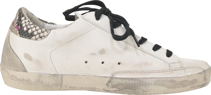 Golden Goose Superstar Low Top Sneakers in White Leather