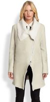 Thumbnail for your product : DKNY Asymmetrical Shearling Coat