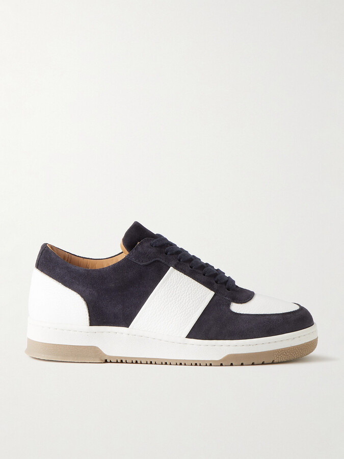 Mr P. Atticus Suede and Full-Grain Leather Sneakers