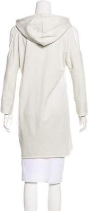RtA Denim Hooded Cold-Shoulder Dress