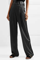 Thumbnail for your product : Lanvin Paneled Hammered-satin Wide-leg Pants - Black