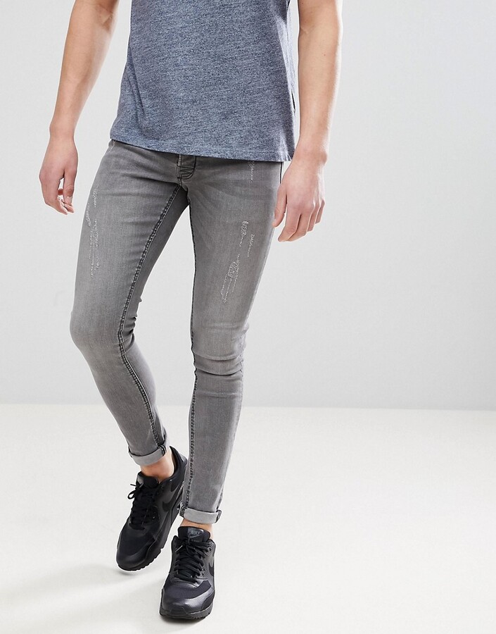 MET in Jeans X-GEFERSP/G Grey/Black denim jeans stretch skinny embroidered studs 