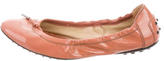 Thumbnail for your product : Tod's Round-Toe Patent Leather Flats