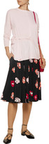 Thumbnail for your product : Rochas Pleated Floral-Print Silk Midi Skirt