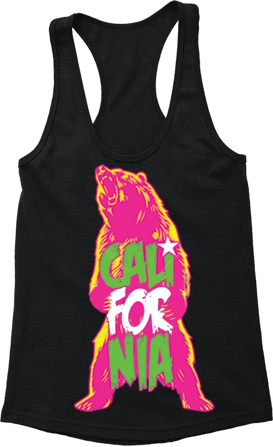 Women's Neon California Bear Tank Top, Cali Republic State Los Angeles Shirt, West Side Native Summer Tee