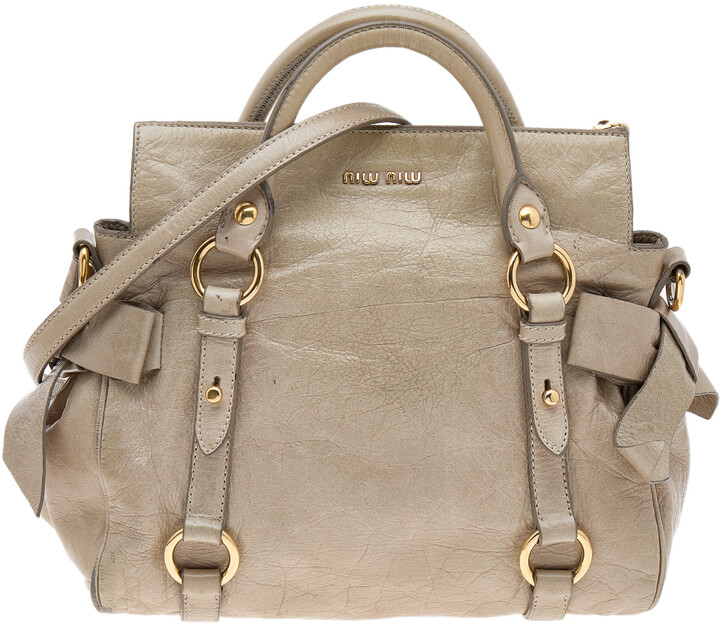 Miu Miu, Bags, Authentic Miumiu Vitello Shine Twoway Small Bow Bag