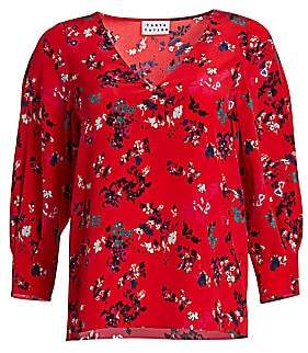 Tanya Taylor Women's Clio Floral Clusters Silk Top - Size 0