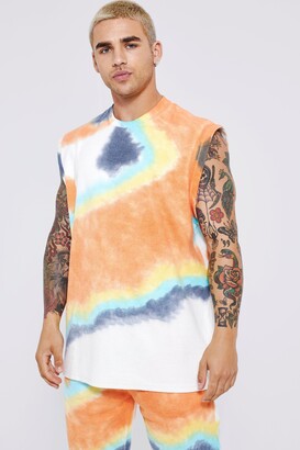 boohoo Men's Oversized Bleach Tie Dye Graphic T-Shirt