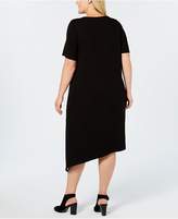 Thumbnail for your product : Eileen Fisher Plus Size Stretch Jersey Asymmetrical Knit Dress