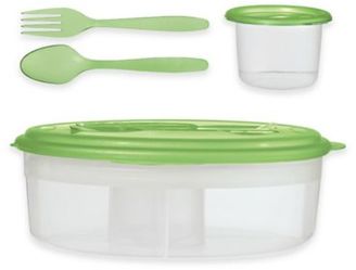Oggi OggiTM Chill-to-Go 7-Piece Oval Food Container Set with Compartments in Green