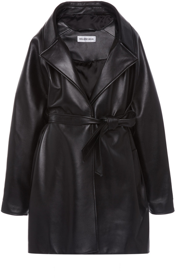 balenciaga oversized leather jacket