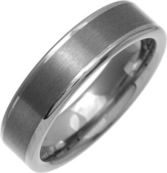 Theia Nickel Free Tungsten Flat Court Shape Matt Centre 6mm Ring - Size Z