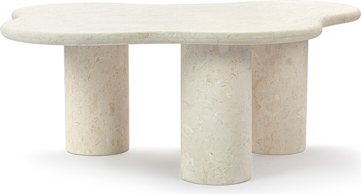 Eternity Modern Elyse Freeform Stone Coffee Table with Tri Cylinder ...