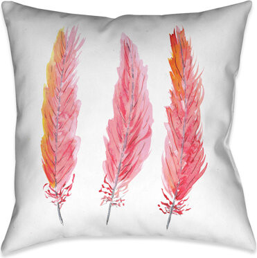 Laural Home Pink Feathers Throw Pillow