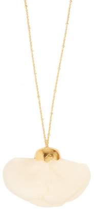 Elise Tsikis - Cuidad Silk Flower & 18kt Gold Necklace - Womens - White