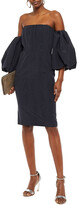 Thumbnail for your product : Stella McCartney Off-the-shoulder Gathered Cotton-blend Moire Dress
