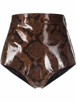 Thumbnail for your product : Alessandra Rich Snakeskin Effect Leather Mini Shorts