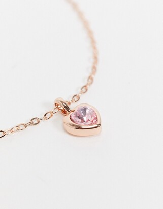 Ted Baker Hannela Crystal Heart Pendant Necklace, Silver