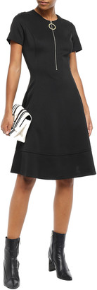 DKNY Flared Zip-detailed Stretch-woven Dress