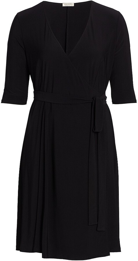 Black Wrap Dress Size 18 | ShopStyle