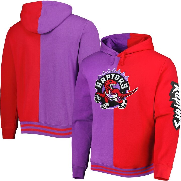 Mitchell & Ness Men's Purple Red Toronto Raptors Hardwood Classics Split Pullover Hoodie - Purple Red