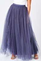 Thumbnail for your product : Little Mistress Lavender Grey Tulle Maxi Skirt