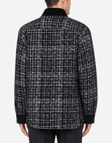 Thumbnail for your product : Dolce & Gabbana Tweed jacket with velvet details