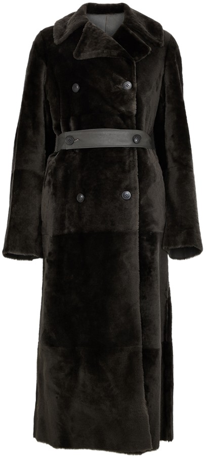 Anne Vest Blaire army green reversible shearling coat - ShopStyle