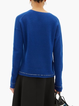 Joseph Contrast-stripe Cashmere Sweater - Blue
