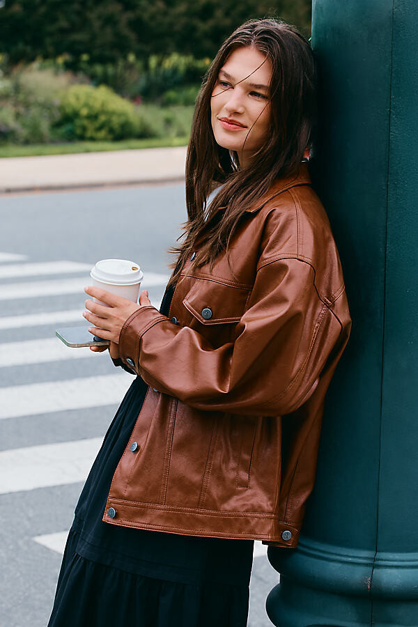 Pilcro The Weston Faux Leather Boyfriend Jacket