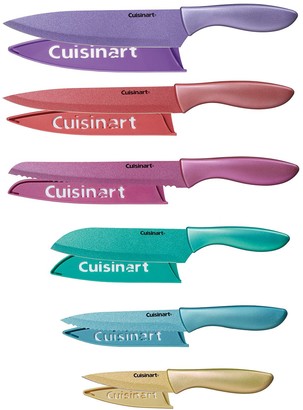 Cuisinart Advantage 6pc Nonstick Utility and Paring Knife Set with Blade  Guards Blue