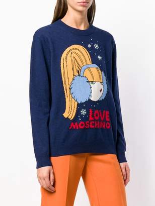Love Moschino logo intarsia jumper