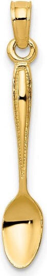Black Bow Jewelry Co. BlackBowJewelry14kYellowGold3DTableSpoonPendant