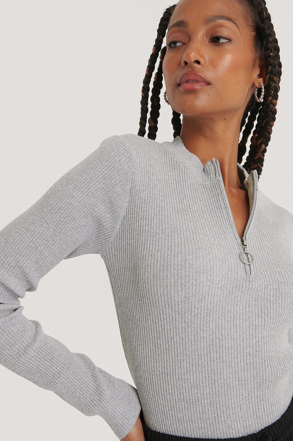 nakd zip knitted sweater