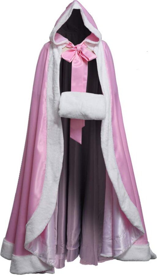 GRACEART Wedding Hooded Cloak Bridal Cape with Fur Trim Faux Fur