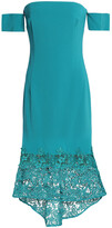 Thumbnail for your product : Sachin + Babi Off-the-shoulder Guipure Lace-paneled Crepe Dress