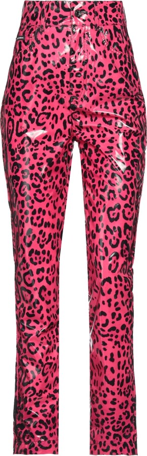 Women's Super Soft Leopard Printed Leggings Pink One Size Fits