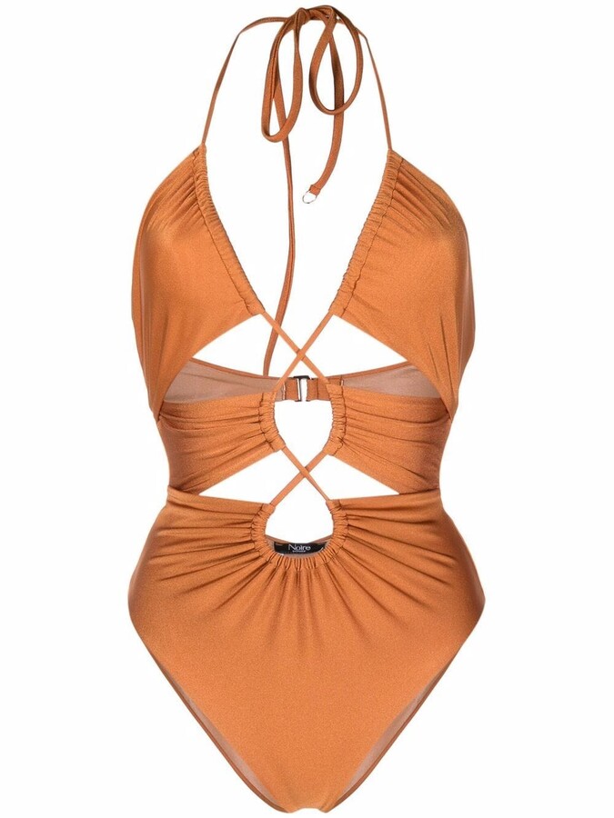 Noire Swimwear Gathered CutOut Swimsuit ShopStyle