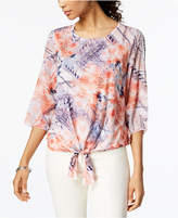 Thumbnail for your product : JM Collection Studded Tie-Hem Top, Created for Macy's