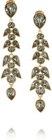 Thumbnail for your product : Oscar de la Renta Wisteria gold-plated crystal clip earrings