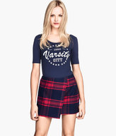 Thumbnail for your product : H&M Plaid Wrap-front Skirt - Red - Ladies