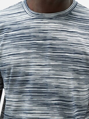Missoni Space-dyed Stripe Cotton-jersey T-shirt - Navy Multi