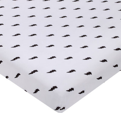Nojo Zoomie Kids Lightning Bolt Nursery Fitted Mini Fitted Crib Sheet