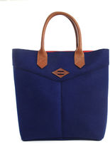 Thumbnail for your product : Leon FLAM - Navy Blue Wool Shopping Bag